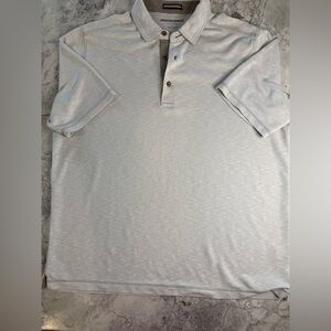 Johnston & Murphy Men's Light Gray Short-Sleeve Polo Shirt